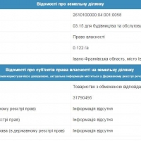 відомості про земельну ділянку та речові права